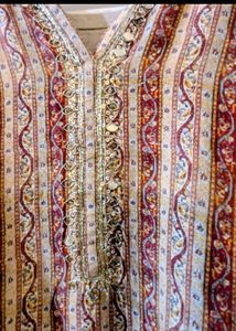 Embroidered Print Kurta