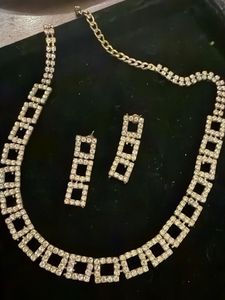 Diamond Necklace Set with Earrings