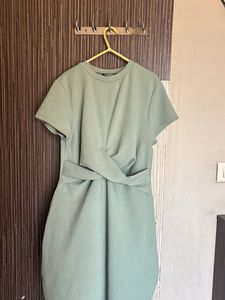 Sage Green Twist Front Dress