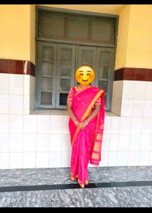 Vibrant Pink pure silk grand kanjeevaram Saree