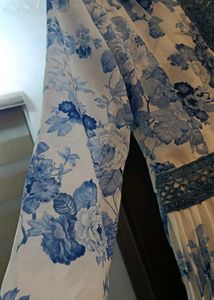 Blue Floral Maxi Dress – Elegant Long Sleeve Dres