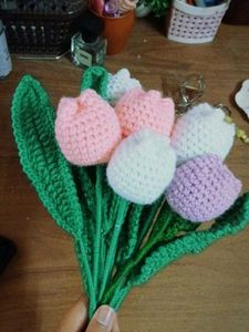 Handmade Crochet Tulip Bouquet