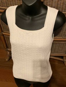 White Sleeveless Tank Top