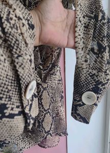 Snake Print Wrap shirt Dress
