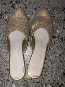 Sparkling Gold Mules