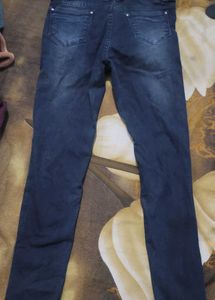 Distressed Dark Wash Dungree Jeans