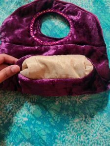Elegant Purple Velvet Clutch