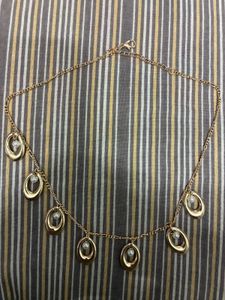 Gold-Tone Necklace with Pearl Accents