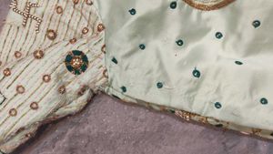 pista Green jardoshi hand work Embroidered Lehenga