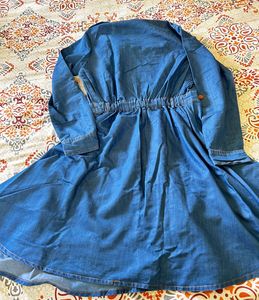 Denim Shirt Dress with Pockets