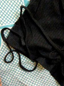 Stylish Black Collared Top