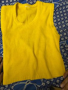 Vintage Yellow Knit Tank Top