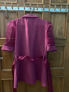 Chic Burgundy co ord set with Sheer Sleeves