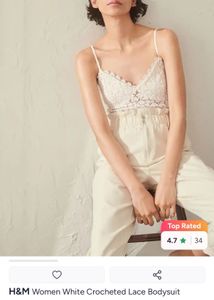 h&m Chic Crochet Flower Bodysuit