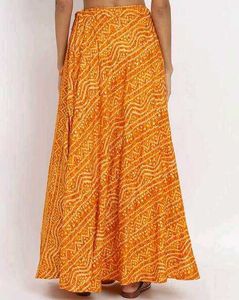 Beautiful Orange Bandhani Skirt