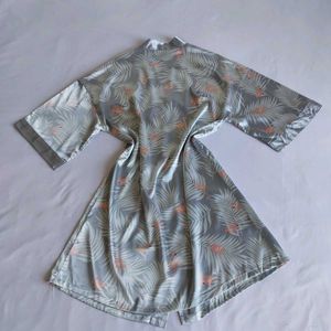 Silky Flamingo Print Robe 🎀✨️