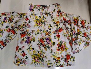 Floral Cold Shoulder Top