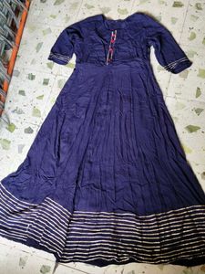 Blue long cotton Kurti