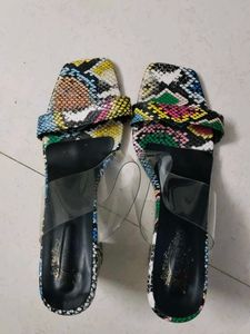 Snakeskin Print Heels