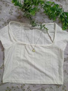 Cute Eyelet Crop Top