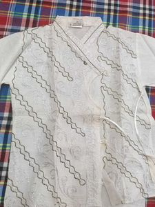 White Embroidered Ethnic Set