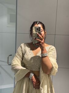 Ivory Embellished Lehenga Choli Set