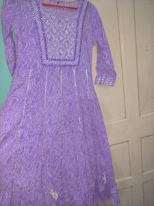 Beautiful Lilic Embroidery Design And Printed Grown