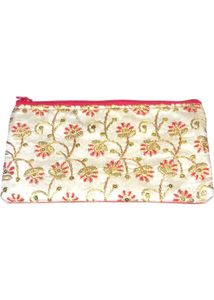 Embroidered Clutch with Floral Design