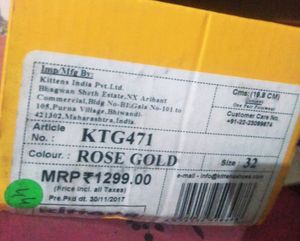 With Box Rose Gold Kids Girls Belly  32 Size, Uk 3