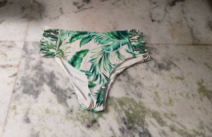 Tropical Leaf Print Bikini Bottom