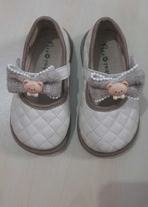 Adorable Quilted Mary Janes with Bear Bows