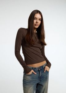 brown sporty Long Sleeve Top