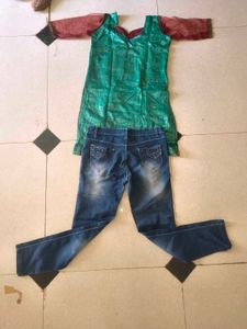 y2k top and jeans