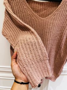 Sale - Cozy V-Neck Waffle Knit Sweater