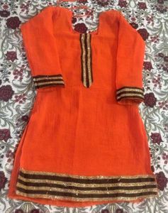 coral Sharara Set with Golden blackBorder