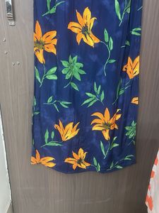 branded Navy Blue Floral Maxi Dress for M &amp;L