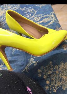 Bright Yellow Patent Stiletto Heels