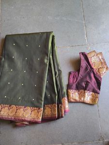 Elegant Silk Saree with Paisley Border