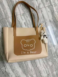 Cute Bear Tote Bag with Charm