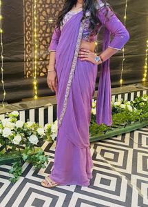 Elegant Purple Saree with Blouse