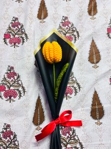 Crocheted Yellow Tulip Flower