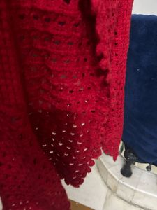 Red Knit Cardigan