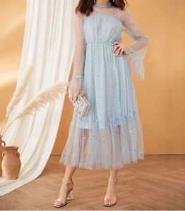 Sparkly Blue Mesh Dress