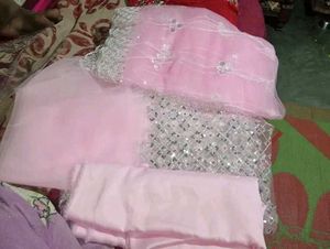 Pink Sequin dress material for a gorgeous look