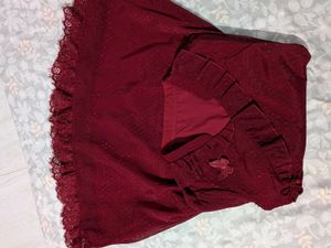 Burgundy Ruffled Dress
