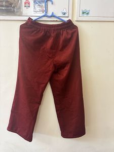 Maroon Elastic Waist Pants