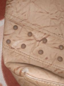 Stylish Tan Shoulder Bag with Scarf Accent