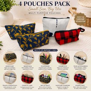 🇳🇿💫🎀4-Pack Multi-Purpose Cosmetic Pouches