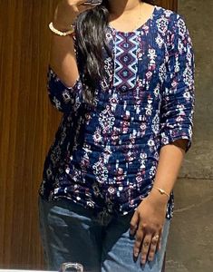 Boho Print Tunic Top