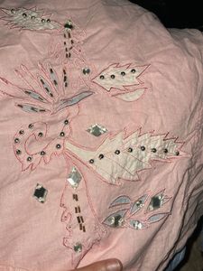 Pink Embroidered Collared Shirt